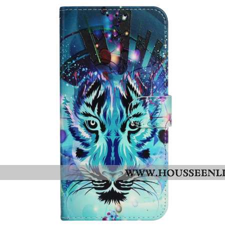 Housse iPhone 16 Motif Loup à lanière