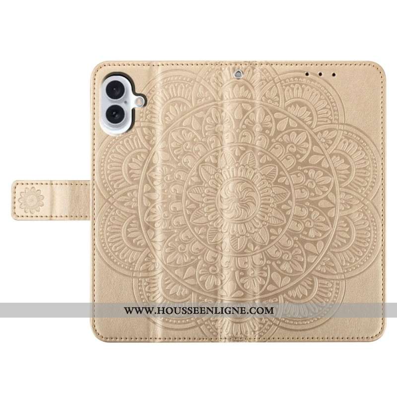 Housse iPhone 16 Motif Mandala à Lanière