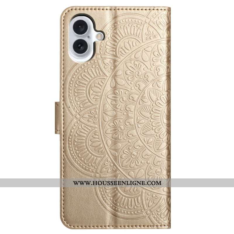 Housse iPhone 16 Motif Mandala à Lanière