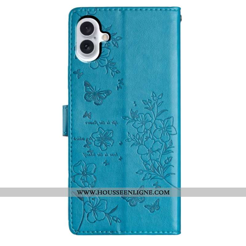 Housse iPhone 16 Motif Papillons Floraux