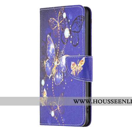 Housse iPhone 16 Papillons sur Fond Violet