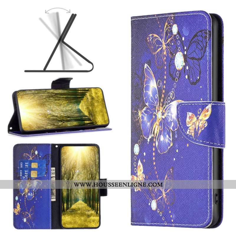 Housse iPhone 16 Papillons sur Fond Violet