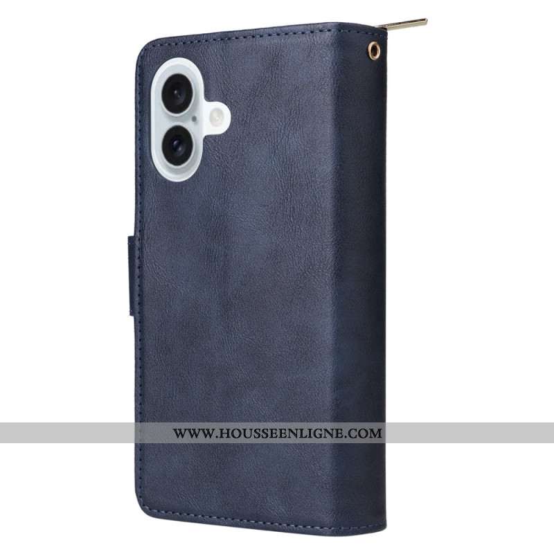 Housse iPhone 16 Plus 9 Porte-Cartes et Porte-Monnaie