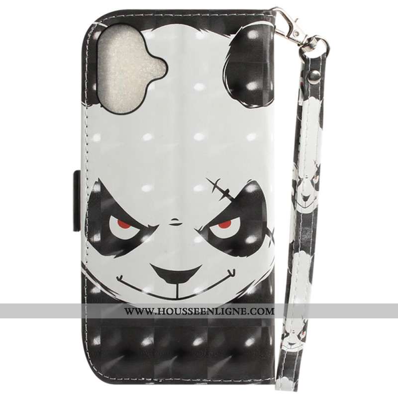 Housse iPhone 16 Plus Angry Panda à Lanière