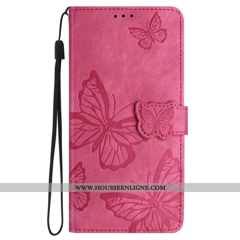 Housse iPhone 16 Plus Empreinte Papillons à Lanière