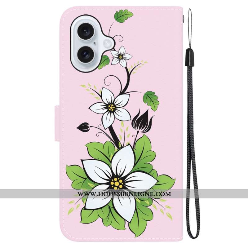 Housse iPhone 16 Plus Lily à Lanière