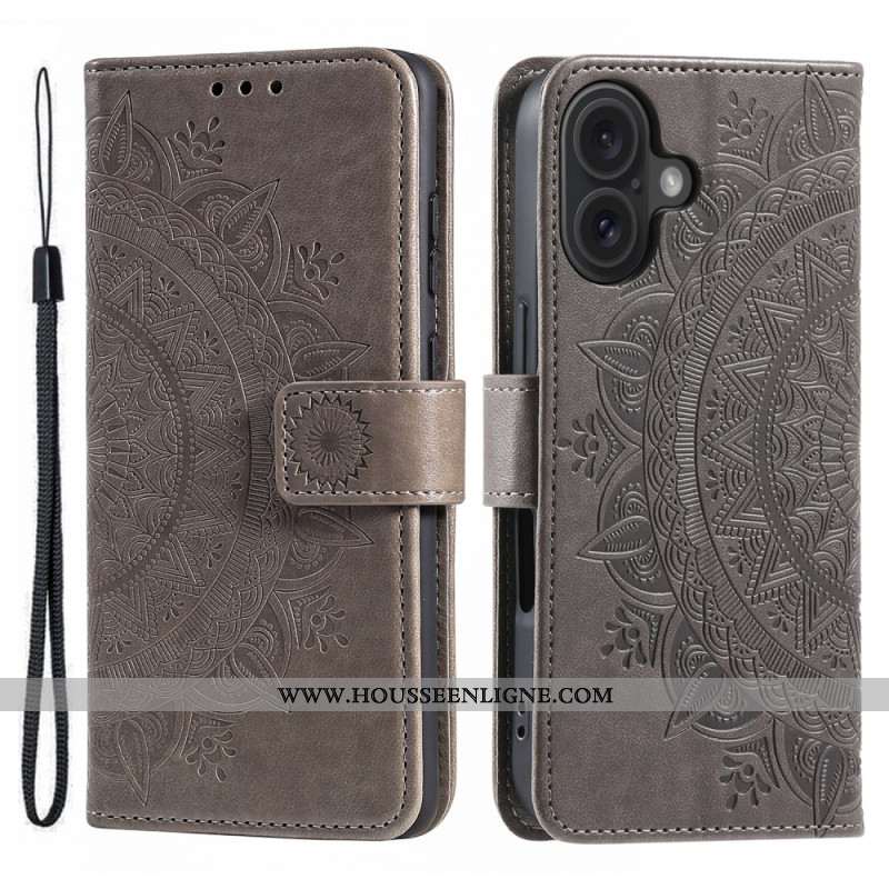 Housse iPhone 16 Plus Mandala Soleil