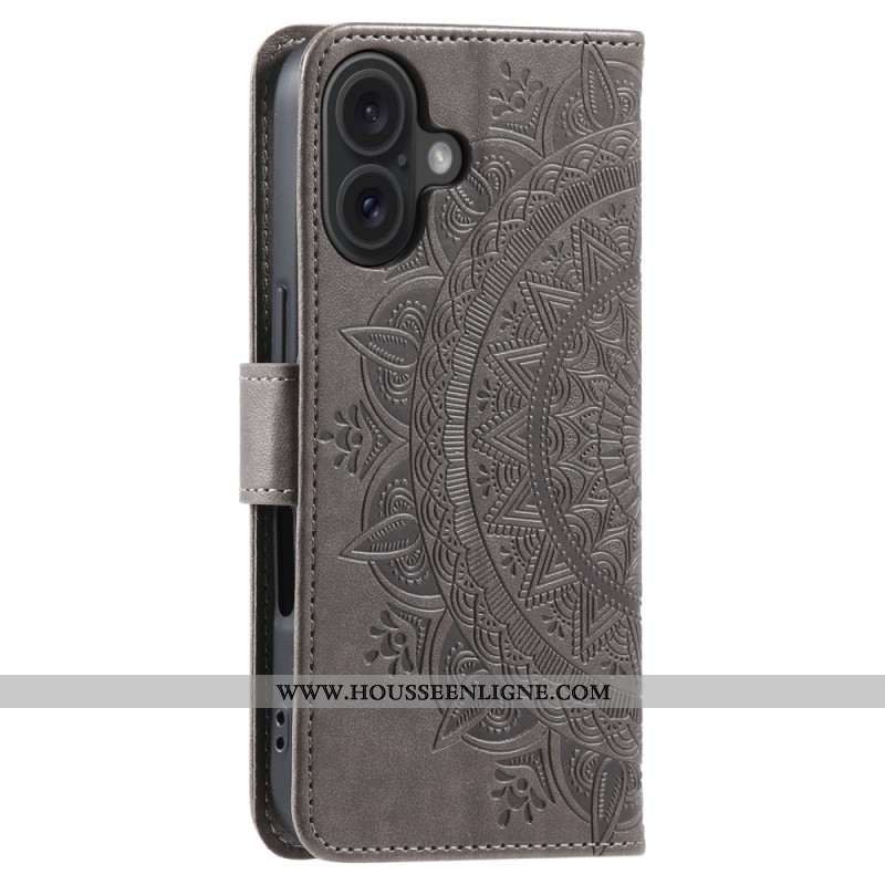 Housse iPhone 16 Plus Mandala Soleil