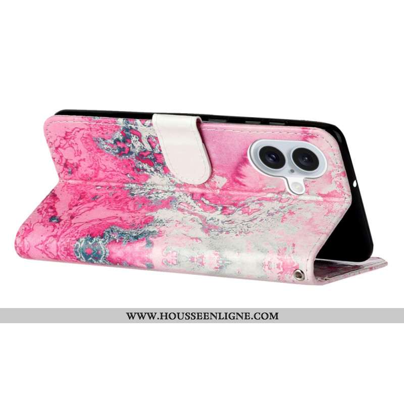 Housse iPhone 16 Plus Marbre Rose Marin