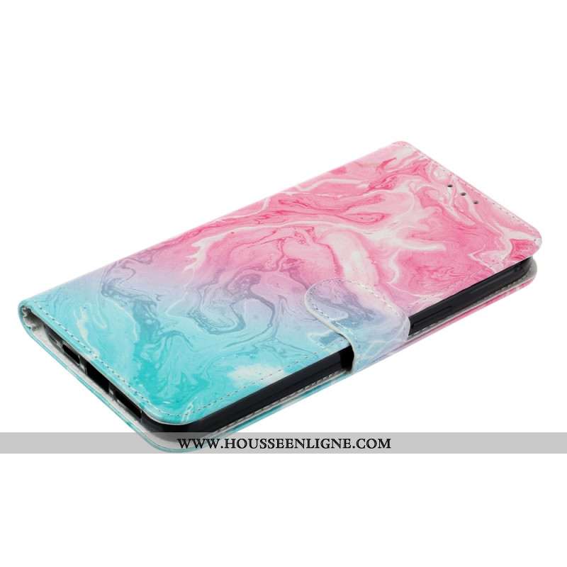 Housse iPhone 16 Plus Marbre Rose Vert