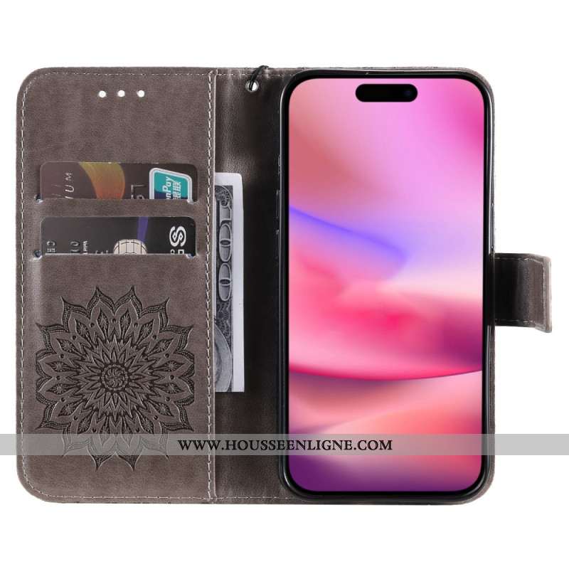 Housse iPhone 16 Plus Motif Mandala avec Lanière