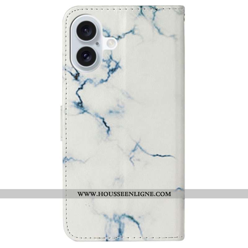 Housse iPhone 16 Plus Motif Marbre Blanc