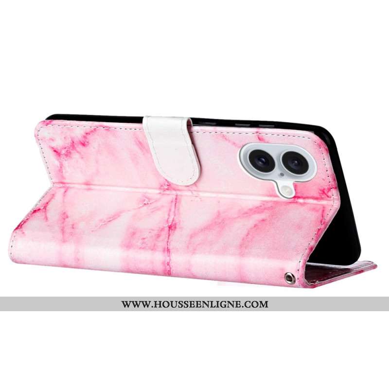 Housse iPhone 16 Plus Motif Marbre Rose