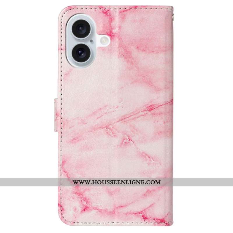 Housse iPhone 16 Plus Motif Marbre Rose