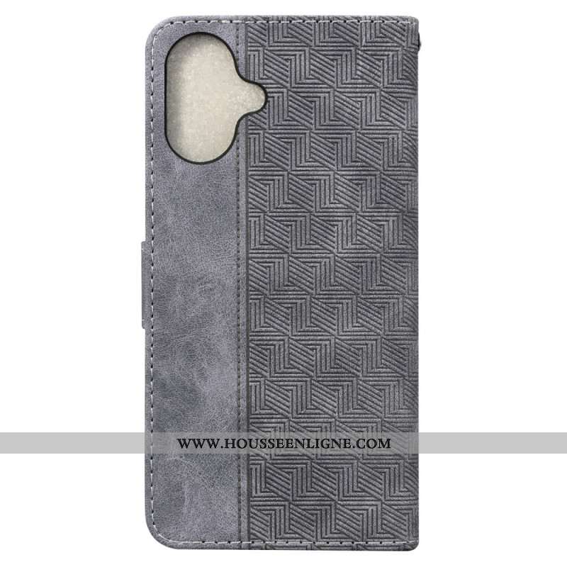 Housse iPhone 16 Plus Motif Tissé à Lanière