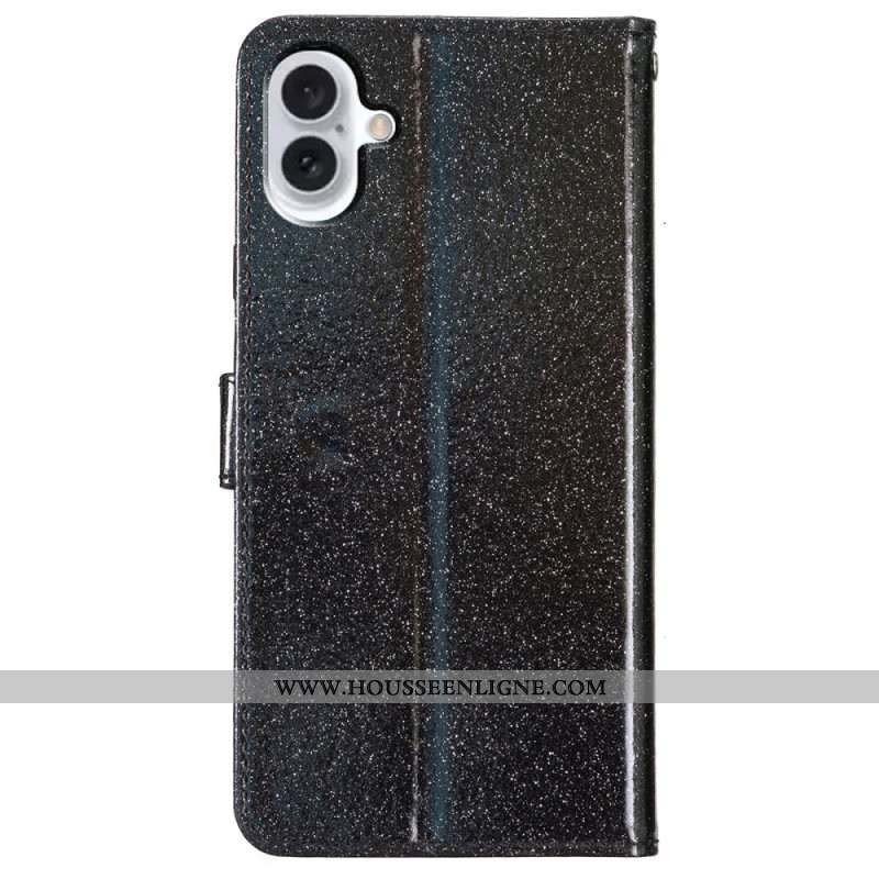 Housse iPhone 16 Plus Paillettes à Lanière