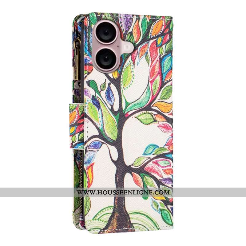 Housse iPhone 16 Plus Portefeuille Arbre de Vie