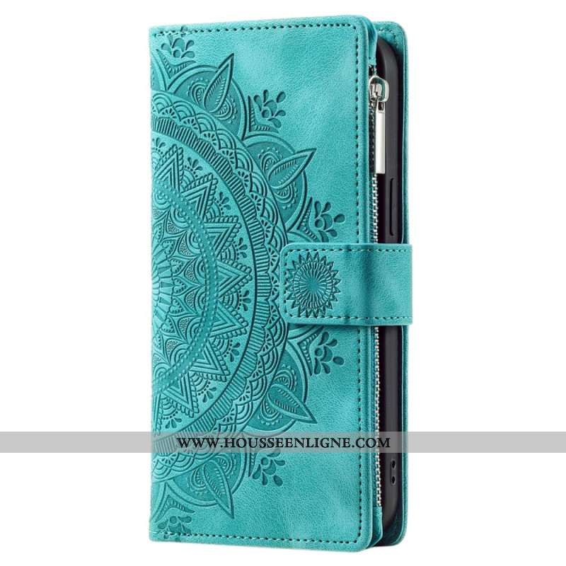 Housse iPhone 16 Plus, Portefeuille Mandala