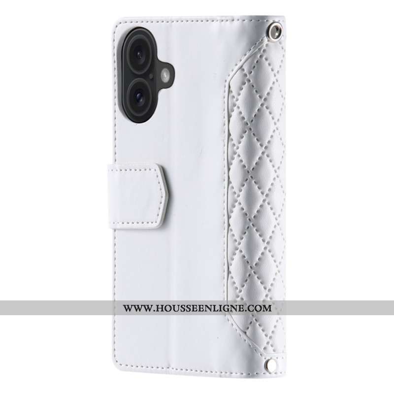 Housse iPhone 16 Plus Portefeuille Matelassée