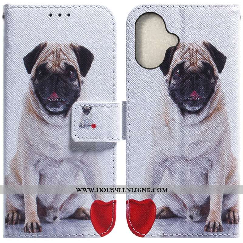 Housse iPhone 16 Plus Pug Dog