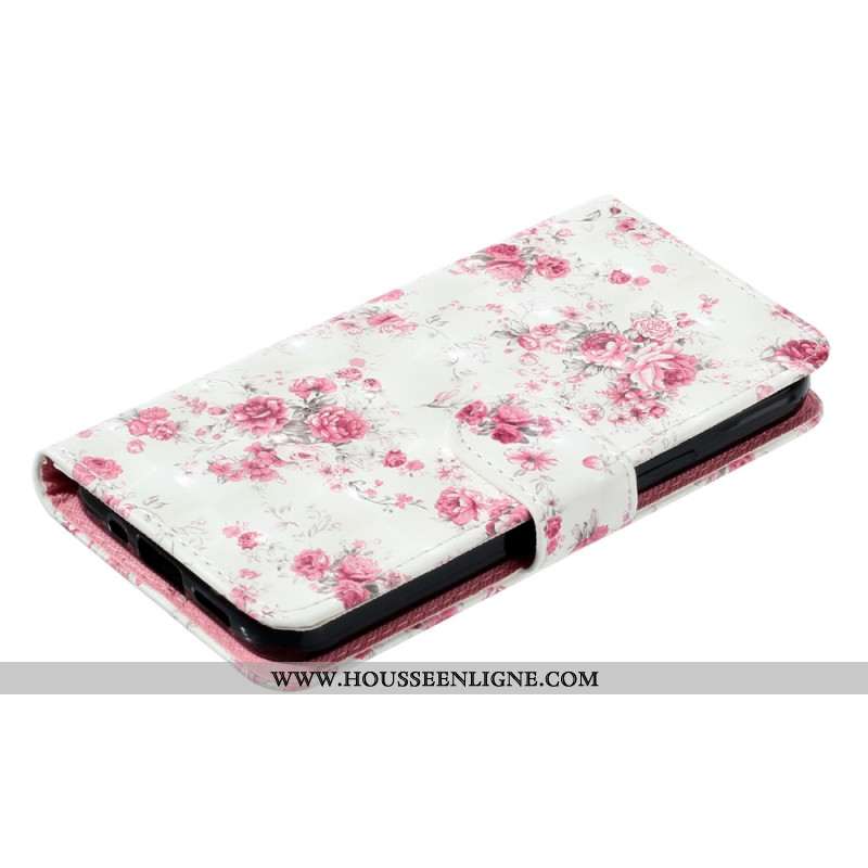 Housse iPhone 16 Plus Roses à Lanière