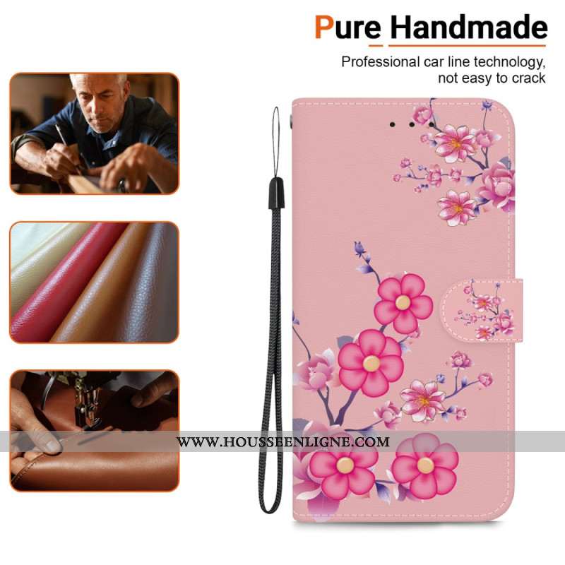 Housse iPhone 16 Plus Sakura à Lanière