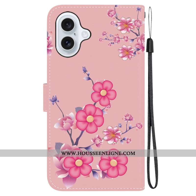 Housse iPhone 16 Plus Sakura à Lanière