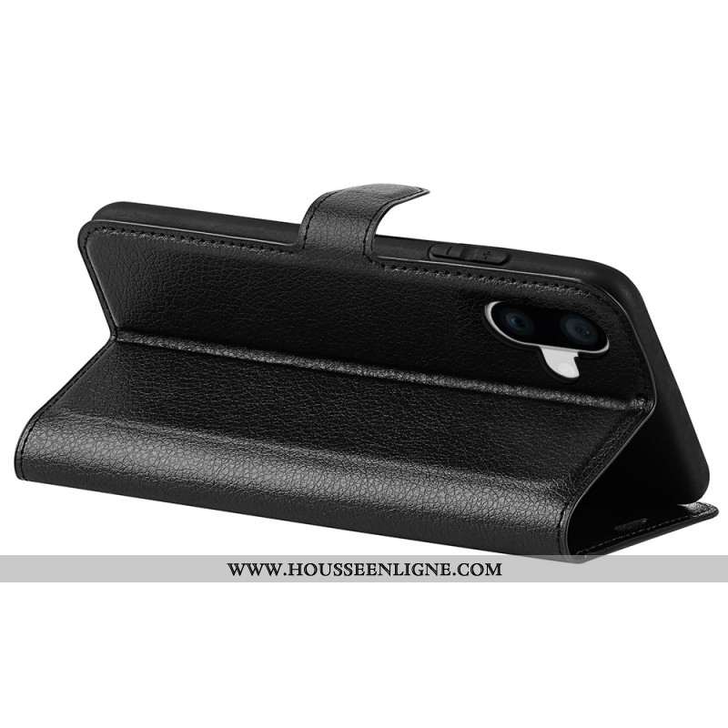 Housse iPhone 16 Plus Simili Cuir Litchi