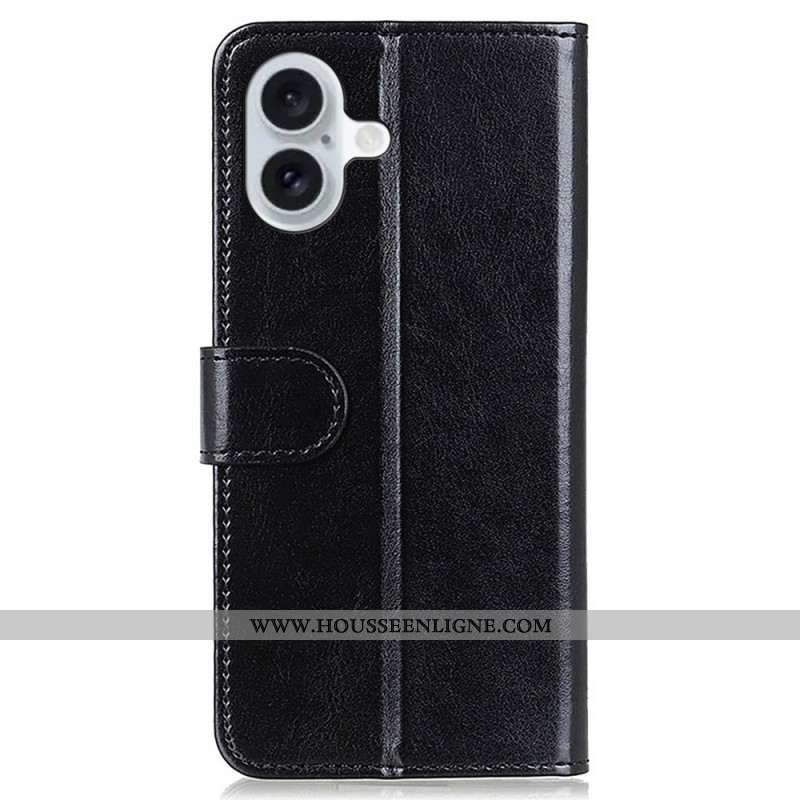 Housse iPhone 16 Plus Simili Cuir Verni