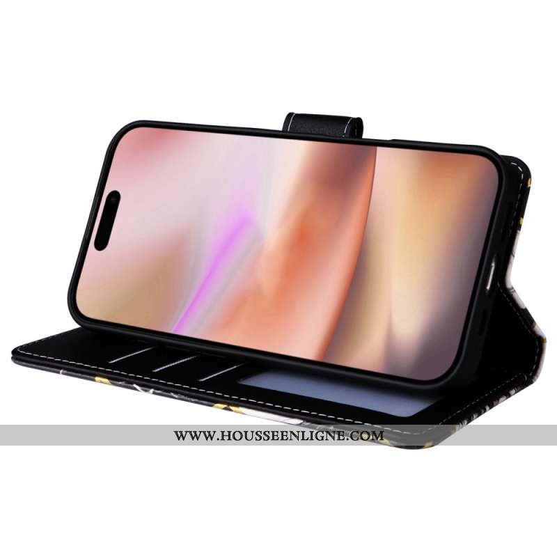 Housse iPhone 16 Plus Style Marbre à Lanière