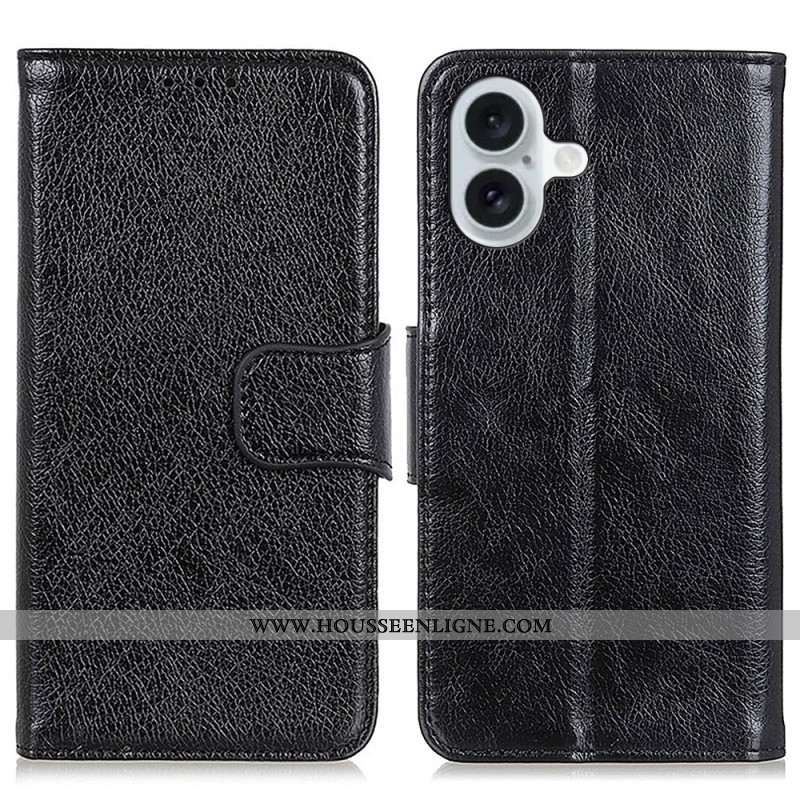 Housse iPhone 16 Plus Texture Nappa