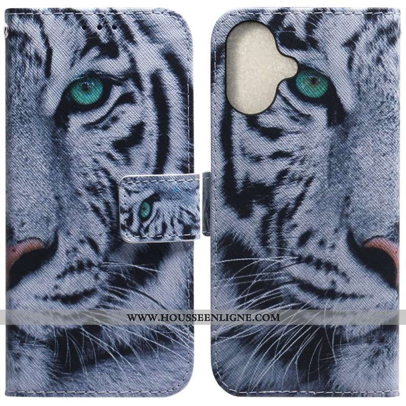 Housse iPhone 16 Plus Tigre Blanc