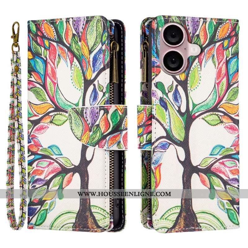 Housse iPhone 16 Portefeuille Arbre de Vie