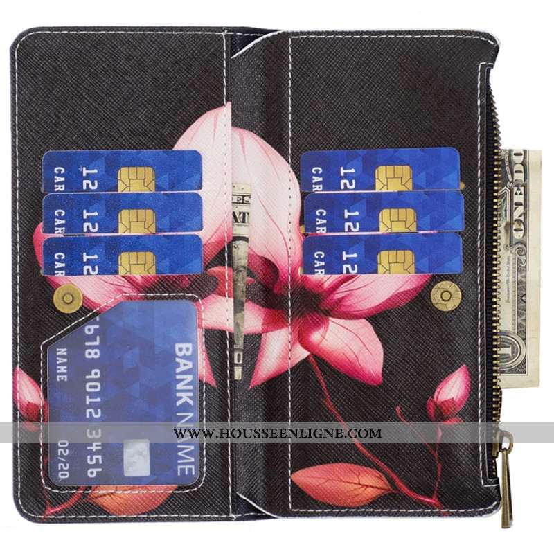 Housse iPhone 16 Portefeuille Lotus