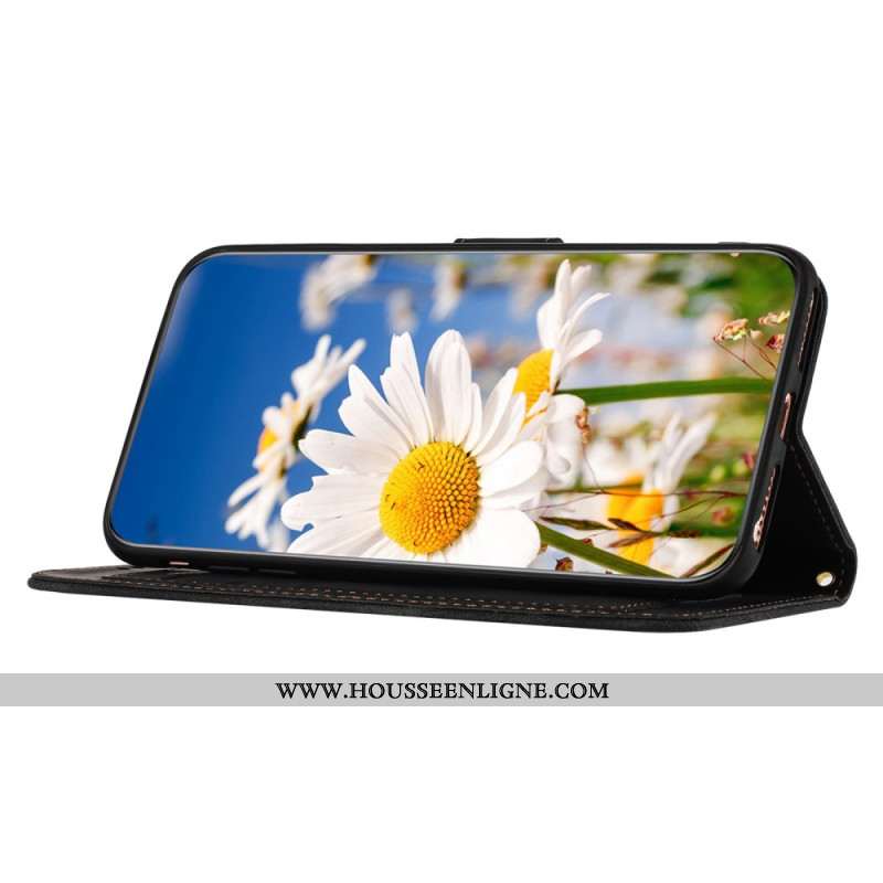 Housse iPhone 16 Portefeuille Motif Floral à Lanière