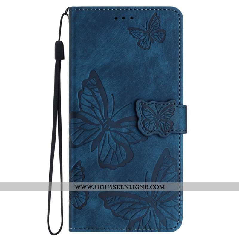 Housse iPhone 16 Portefeuille Motif Papillons