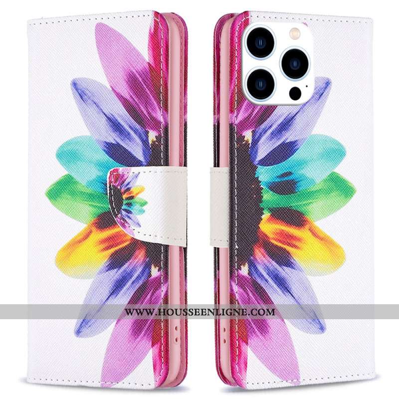 Housse iPhone 16 Pro Fleur Aquarelle