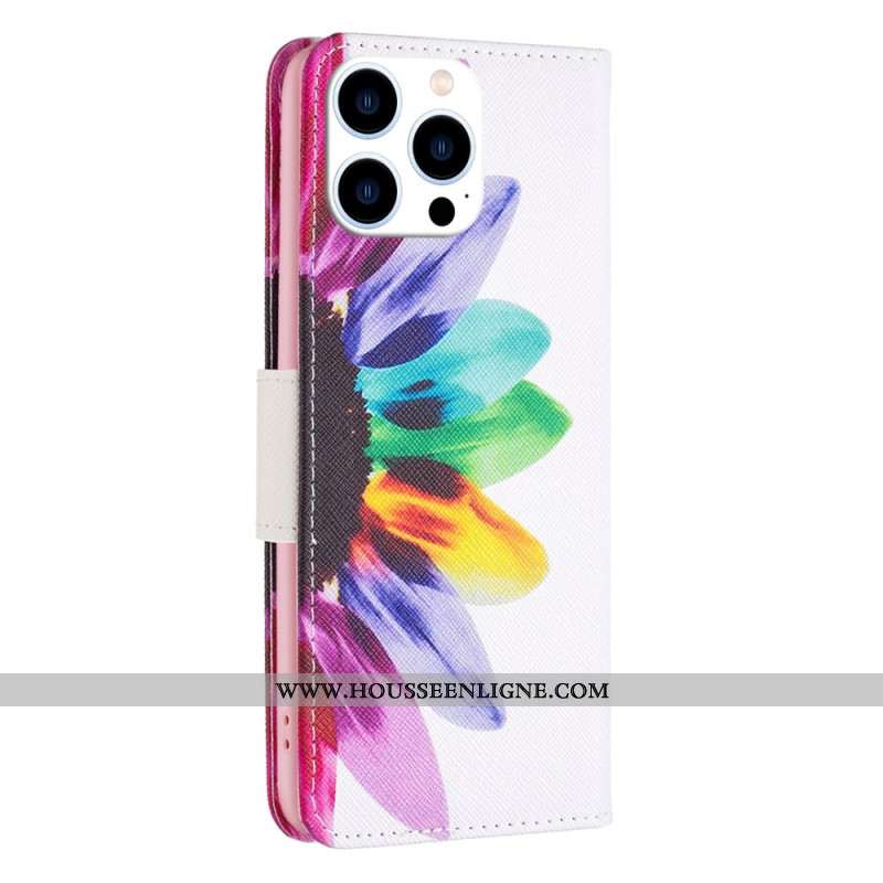 Housse iPhone 16 Pro Fleur Aquarelle