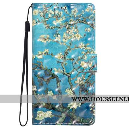 Housse iPhone 16 Pro Fleurs Art à Lanière