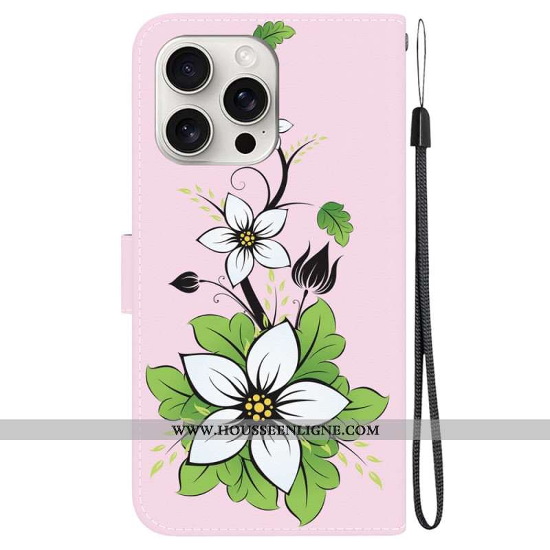 Housse iPhone 16 Pro Lily à Lanière