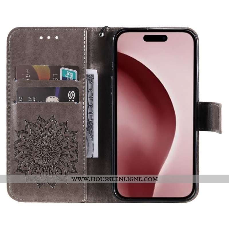 Housse iPhone 16 Pro Mandala avec Lanière