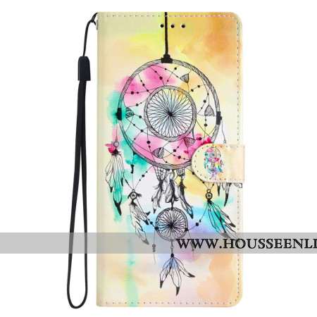 Housse iPhone 16 Pro Max Attrape Rêves Aquarelle à Lanière