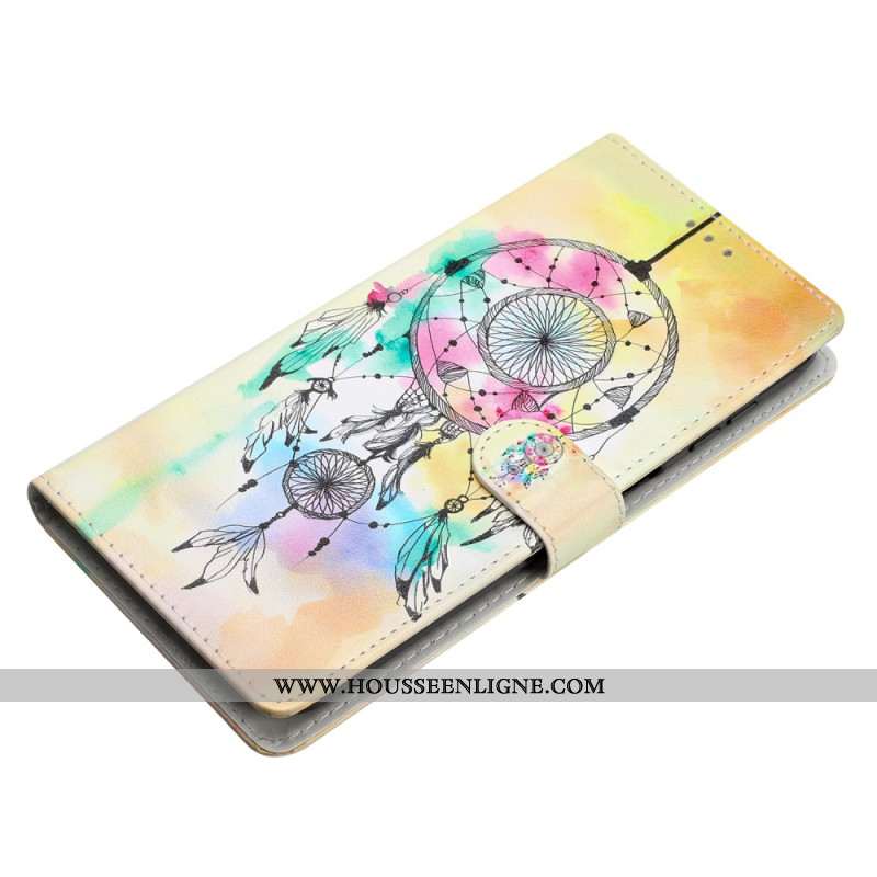 Housse iPhone 16 Pro Max Attrape Rêves Aquarelle à Lanière