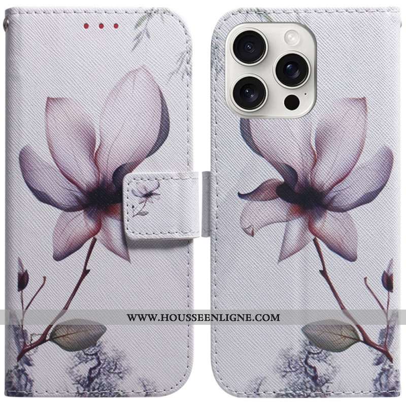 Housse iPhone 16 Pro Max Fleur Rose