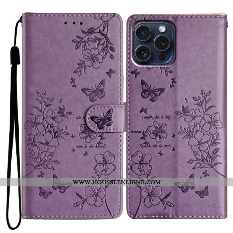 Housse iPhone 16 Pro Max Floralie et Papillons