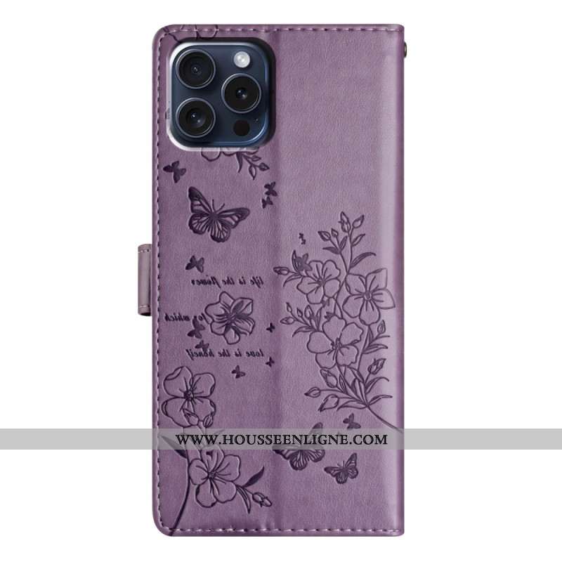 Housse iPhone 16 Pro Max Floralie et Papillons