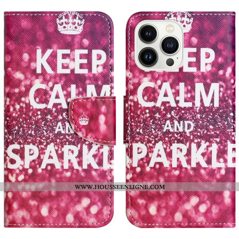 Housse iPhone 16 Pro Max Keep Calm and Sparkle