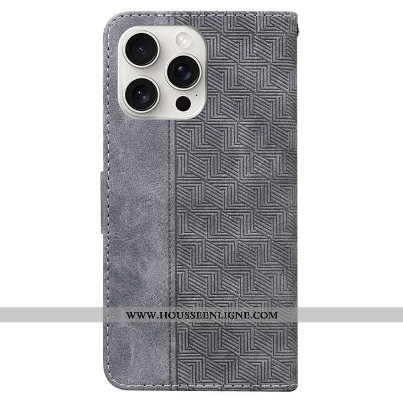 Housse iPhone 16 Pro Max Motif Tissé à Lanière