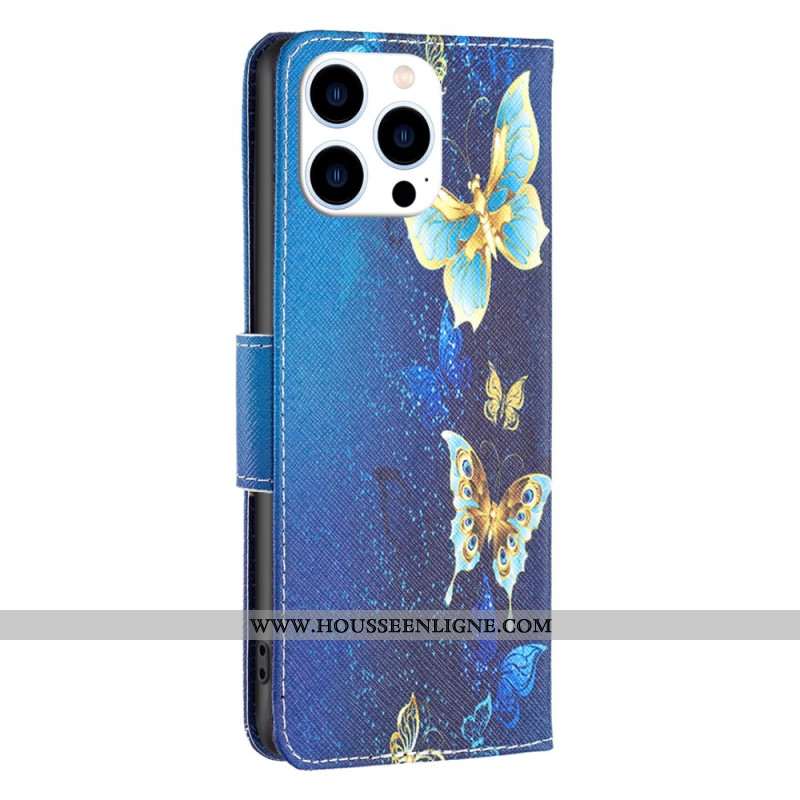 Housse iPhone 16 Pro Max Papillons Dorés