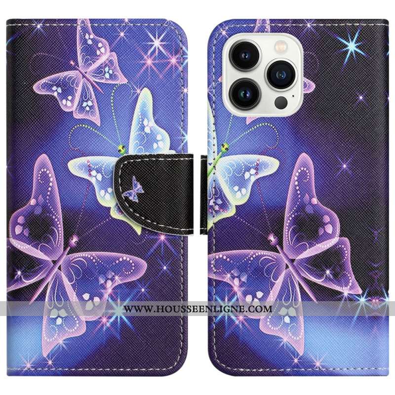 Housse iPhone 16 Pro Max Papillons Scintillants